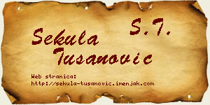 Sekula Tušanović vizit kartica